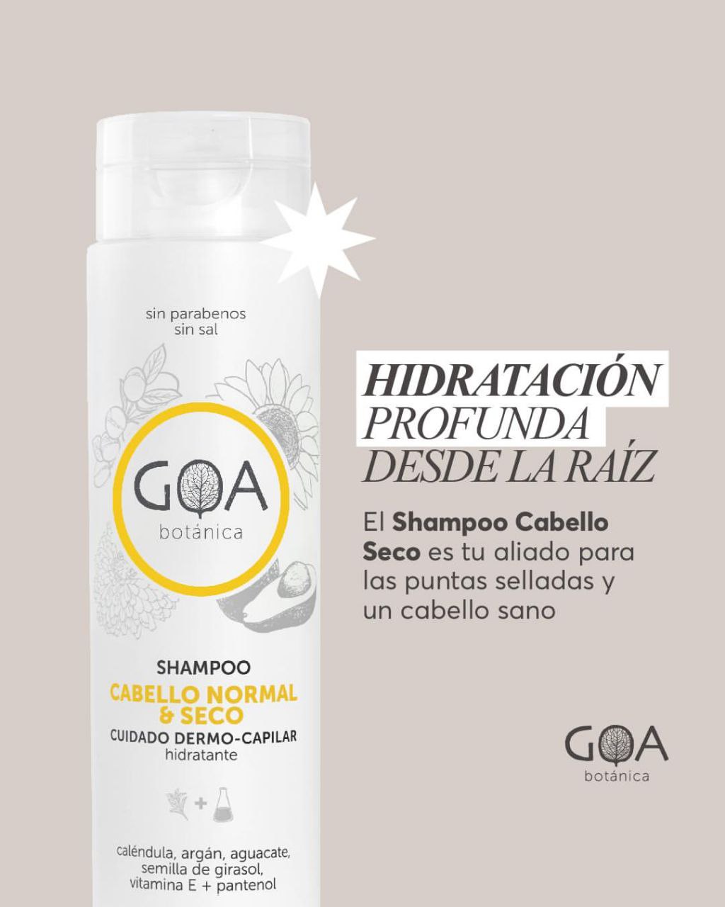 GOA Botánica Shampoo Cabello Normal y Seco - Imagen 3