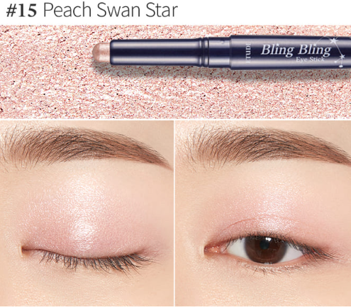 Bling Bling Eye Stick tono Peach Swan Star - Calidez dorada