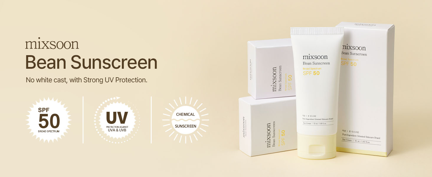 Mixsoon Bean Sun Serum SPF50 - aplicación en rostro piel sensible