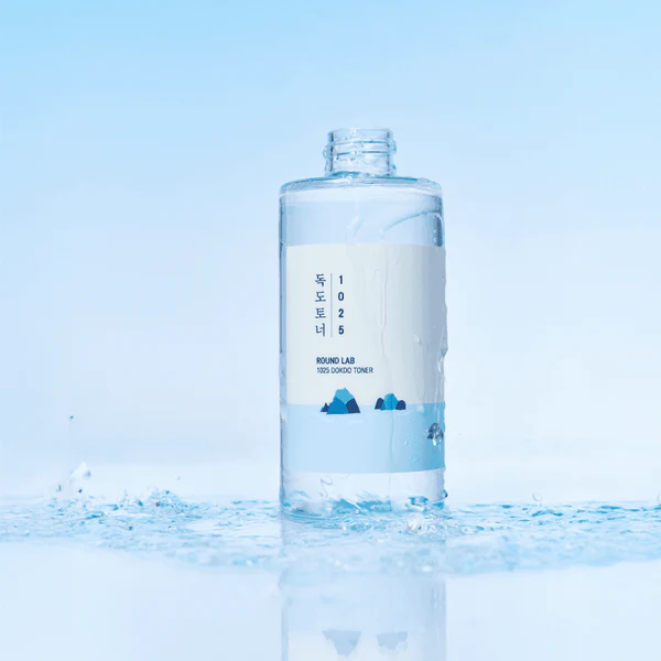 tónico facial ROUND LAB 1025 Dokdo Toner - botella producto transparente