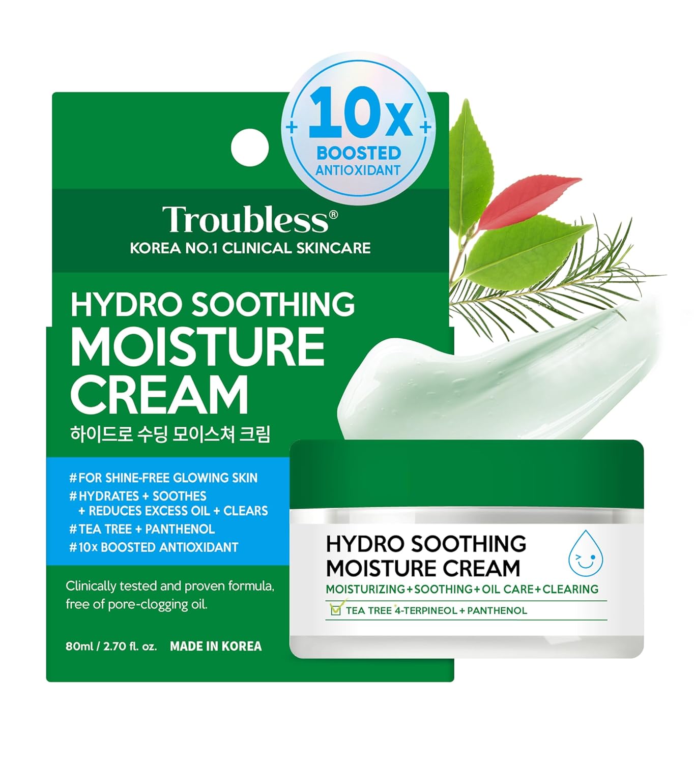 Crema hidratante Troubless Hydro Soothing - Textura ligera y absorción rápida