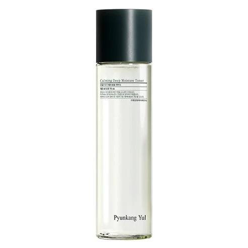 Tónico Pyunkang Yul Calming Deep Moisture aplicado con algodón - textura ligera