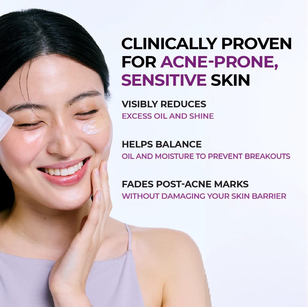 Textura ligera y fresca de la crema Niacinamide 2 Jumiso absorbiéndose en el rostro