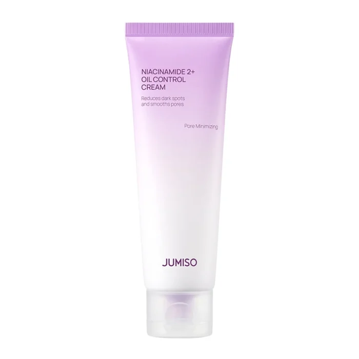 Crema Niacinamide 2 Jumiso aplicándose sobre piel grasa con marcas de acné