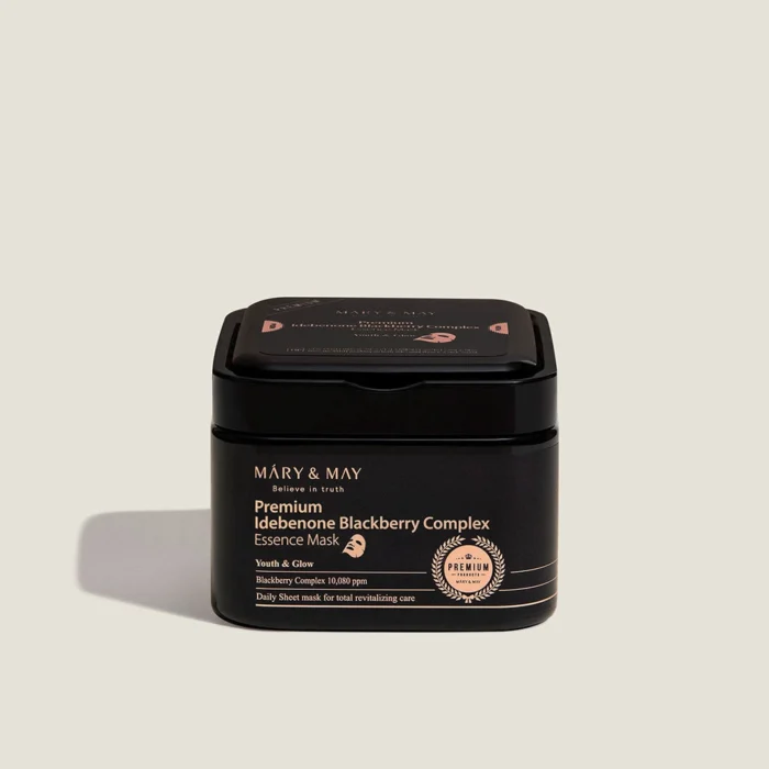 mascarilla premium idebenone blackberry Mary&May - estuche 20 láminas bambú