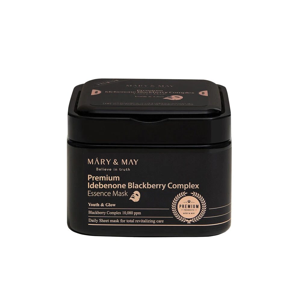 mascarilla premium idebenone blackberry Mary&May - textura y aplicación