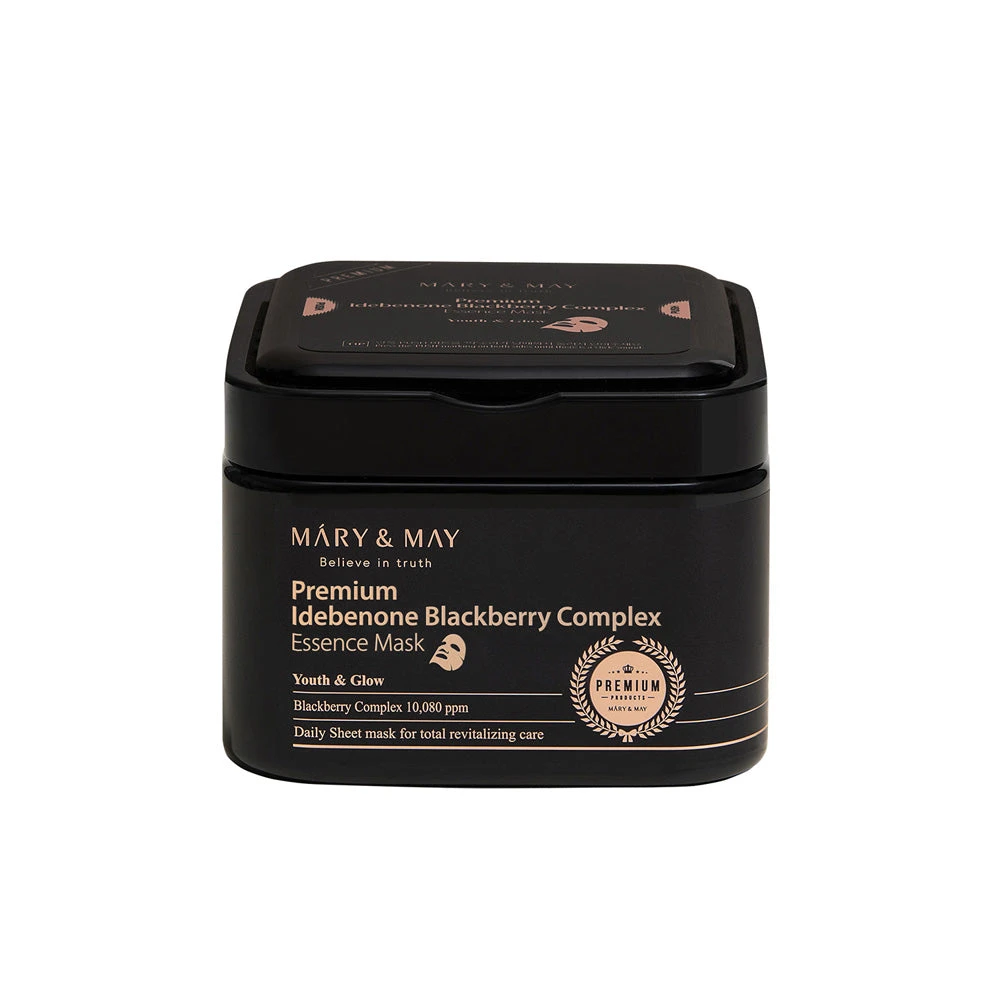 mascarilla premium idebenone blackberry Mary&May - textura y aplicación