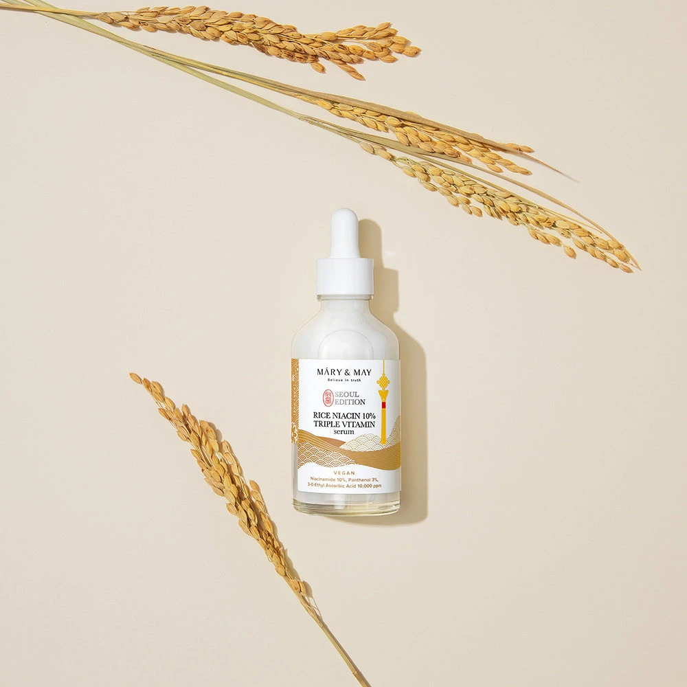 sérum rice niacin 10% triple vitamina Mary&May - beneficio visible