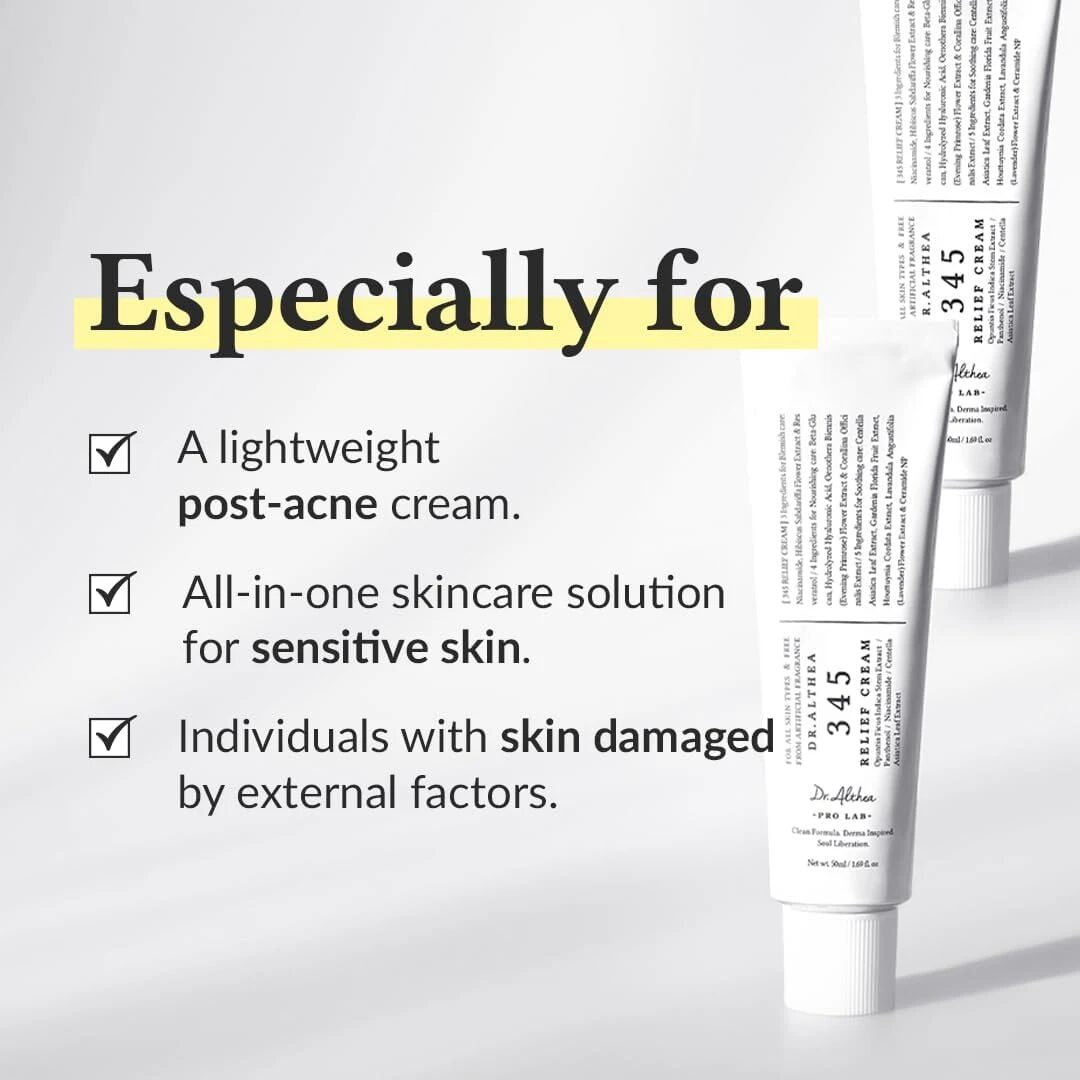 Dr.Althea 345 Relief Cream - Modo de uso e ingredientes